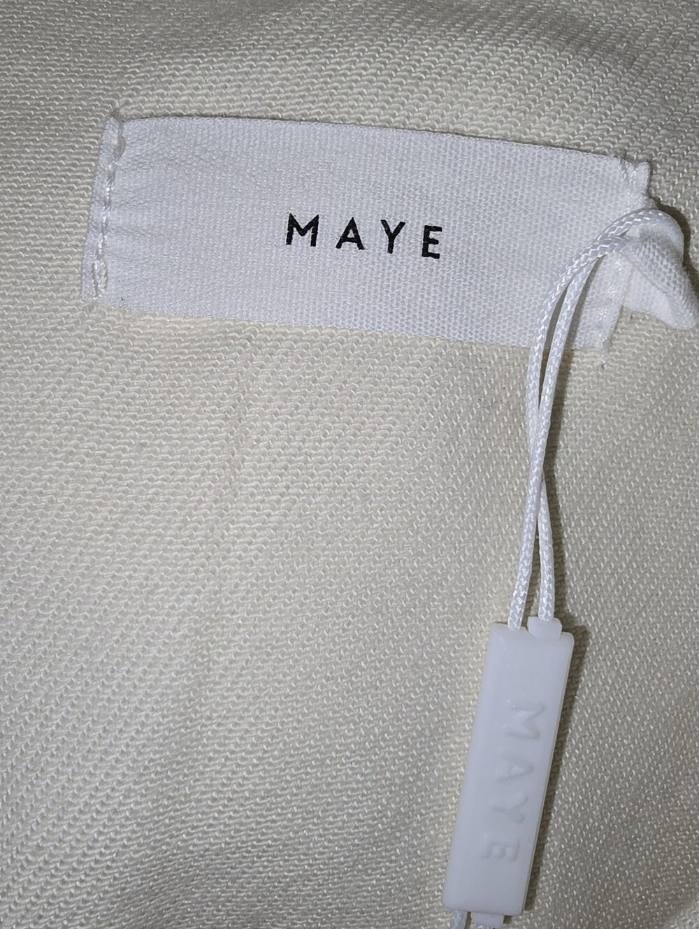 NWT MAYE The Label Montana Denim Drop Waist Shirtdress Size L Cream Ecru
